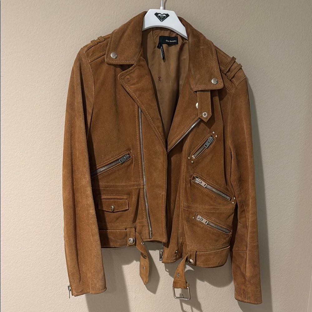 The Kooples Suede Biker Jacket